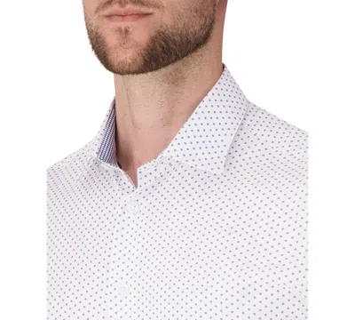 Report Collection Dot Print Slim Fit Stretch Dress Shirt In White