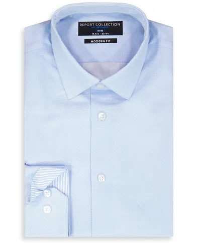 Report Collection Geometric Print Slim Fit Stretch Dress Shirt In Blue
