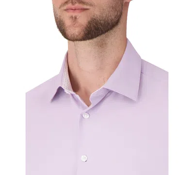 Report Collection Solid Slim Fit Stretch Dress Shirt In Purple