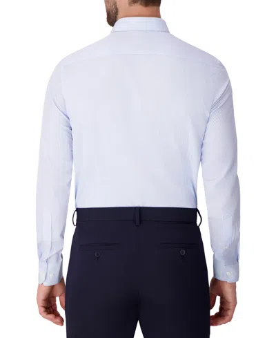 Report Collection Geometric Print Slim Fit Stretch Dress Shirt In Blue