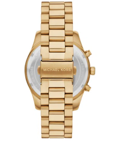 Michael Kors Men's Lexington Chronograph Gold-tone Stainless Steel Watch Set, 44mm In Gold