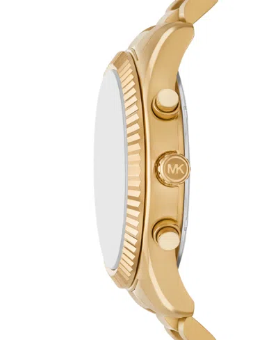 Michael Kors Men's Lexington Chronograph Gold-tone Stainless Steel Watch Set, 44mm In Gold