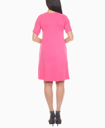 White Mark Women's Crisscross Neckline Maternity Dress In Pink