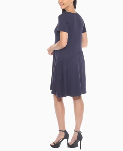 White Mark Womens Short Sleeve Midi Swing Dresses In Blue