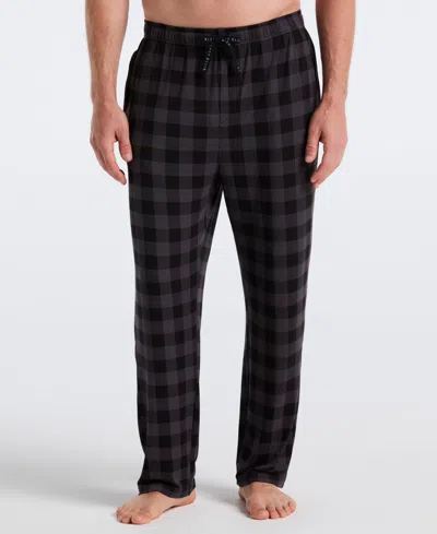 Perry Ellis Portfolio Men's Deluxe Touch Buffalo Plaid Sleep Pants In Black