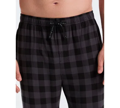 Perry Ellis Portfolio Men's Deluxe Touch Buffalo Plaid Sleep Pants In Black