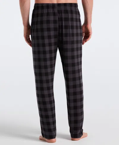 Perry Ellis Portfolio Men's Deluxe Touch Buffalo Plaid Sleep Pants In Black