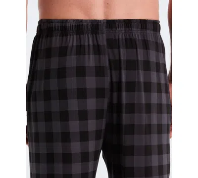 Perry Ellis Portfolio Men's Deluxe Touch Buffalo Plaid Sleep Pants In Black