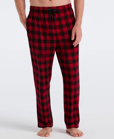 Perry Ellis Portfolio Men's Deluxe Touch Buffalo Plaid Sleep Pant In Red