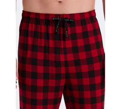 Perry Ellis Portfolio Men's Deluxe Touch Buffalo Plaid Sleep Pant In Red
