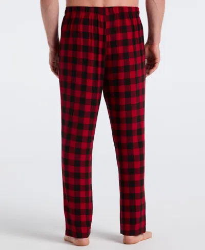 Perry Ellis Portfolio Men's Deluxe Touch Buffalo Plaid Sleep Pant In Red