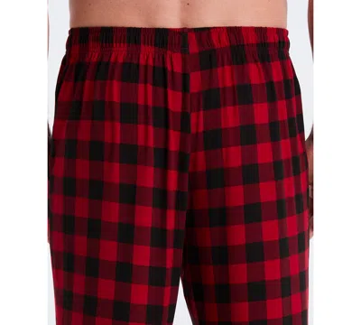 Perry Ellis Portfolio Men's Deluxe Touch Buffalo Plaid Sleep Pant In Red