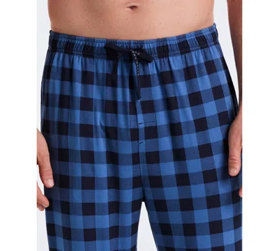 Perry Ellis Portfolio Men's Deluxe Touch Buffalo Plaid Sleep Pants In Blue