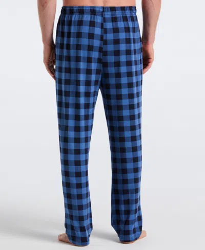 Perry Ellis Portfolio Men's Deluxe Touch Buffalo Plaid Sleep Pants In Blue