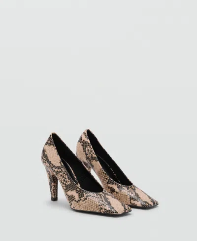 Mango Women's Animal-print High Heeled Shoes In Sand