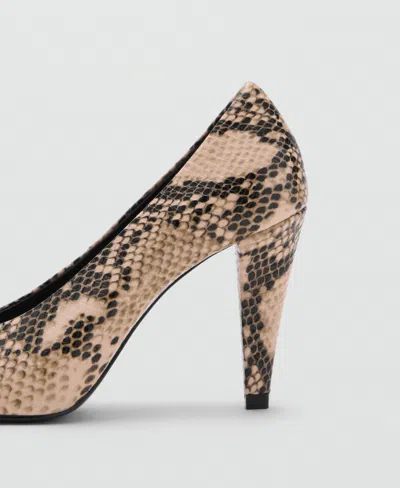 Mango Women's Animal-print High Heeled Shoes In Sand