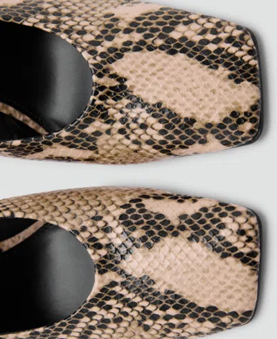 Mango Women's Animal-print High Heeled Shoes In Sand