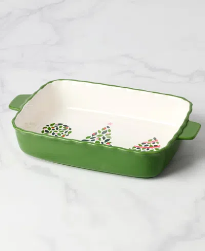 Kate Spade Evergreen Rectangular Scallop Baking Dish In Green