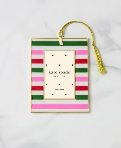 Kate Spade Be Jolly Mini Frame Ornament, Stripe In Multi
