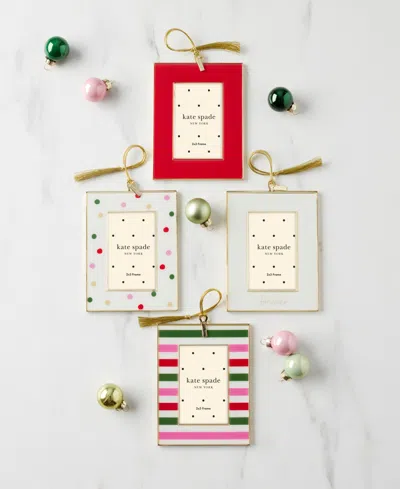 Kate Spade Be Jolly Mini Frame Ornament, Stripe In Multi