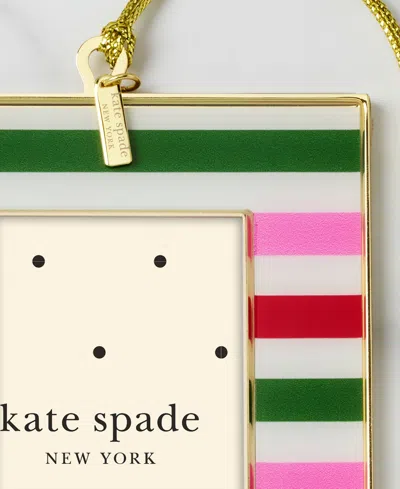 Kate Spade Be Jolly Mini Frame Ornament, Stripe In Multi