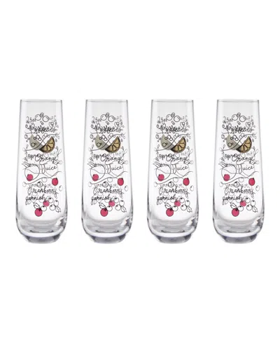 Kate Spade Make Merry Stemless Flutes, Set Of 4 In White
