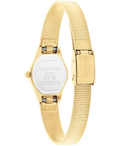 Calvin Klein Women's Contemporary Gold Tone Stainless Steel Mesh Bracelet Watch, 18mm In Gold
