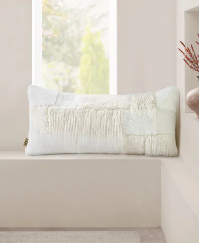 Ugg Corben Patchwork Decorative Pillow, 14" X 30" In White