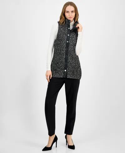 Anne Klein Boucle Vest In Black