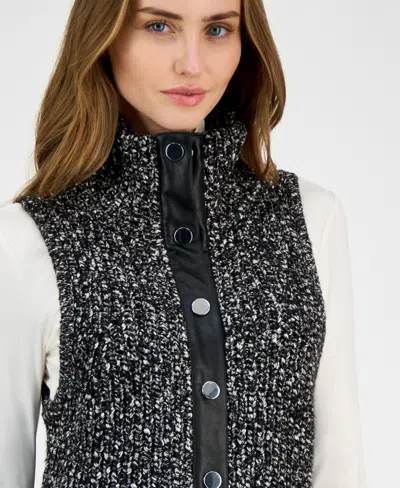 Anne Klein Boucle Vest In Black