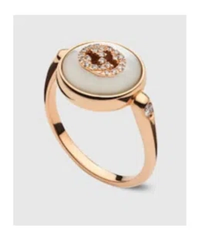 Gucci Interlocking 18k Diamond Ring In Gold
