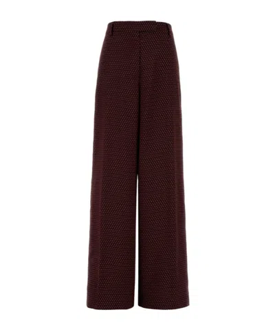 Dries Van Noten Women Embroidered Satin Penn Wide-leg Pant In Brown