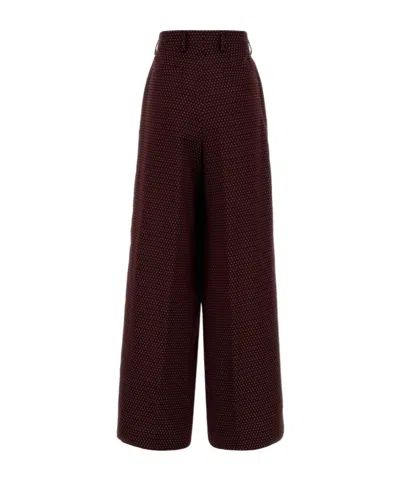 Dries Van Noten Women Embroidered Satin Penn Wide-leg Pant In Brown