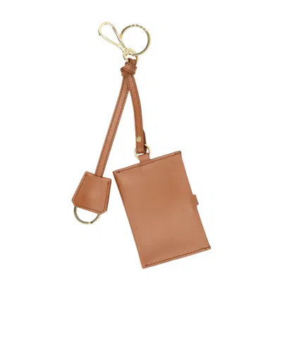 Prada Logo-printed Key Ring In Brown