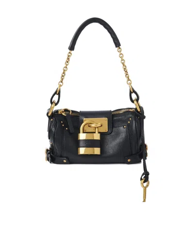Chloé Black Leather Small Paddington Shoulder Bag