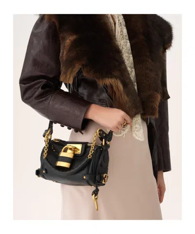 Chloé Black Leather Small Paddington Shoulder Bag