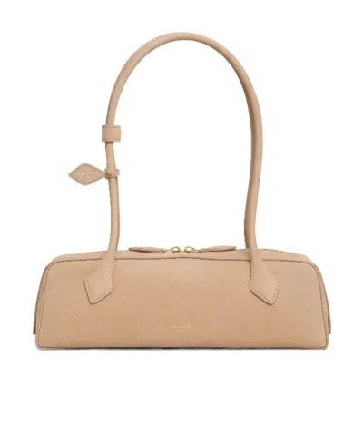 Alaïa Medium Leather Le Teckel Shoulder Bag In Sand