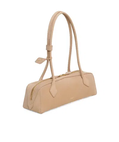 Alaïa Medium Leather Le Teckel Shoulder Bag In Sand