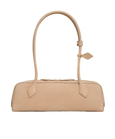 Alaïa Medium Leather Le Teckel Shoulder Bag In Sand