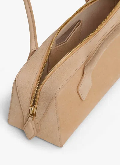Alaïa Medium Leather Le Teckel Shoulder Bag In Sand