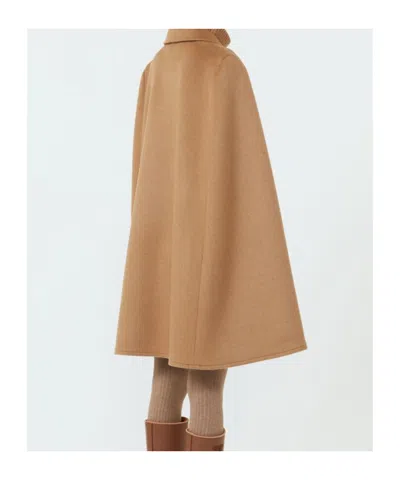 Max Mara Pordoi Double-breasted Cape In Brown
