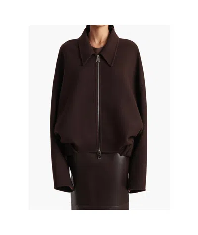 Khaite Odin Oversized Double-face Wool Jacket In Brown