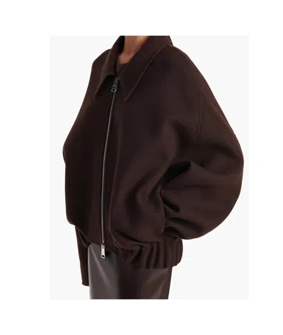 Khaite Odin Oversized Double-face Wool Jacket In Brown