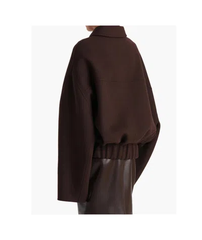 Khaite Odin Oversized Double-face Wool Jacket In Brown