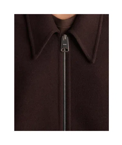 Khaite Odin Oversized Double-face Wool Jacket In Brown