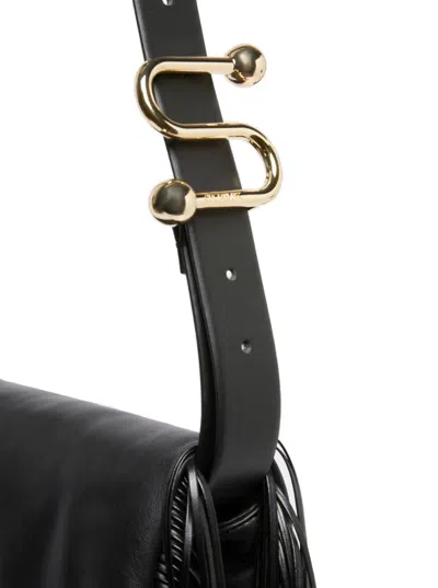 Max Mara Mini Soffy Bag In Nappa With Fringes In Black