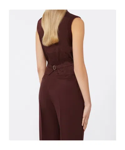 Max Mara Wool-blend Knit Waistcoat In Brown