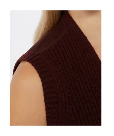 Max Mara Wool-blend Knit Waistcoat In Brown