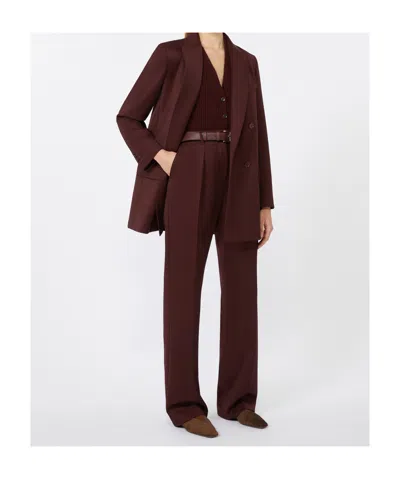 Max Mara Wool-blend Knit Waistcoat In Brown