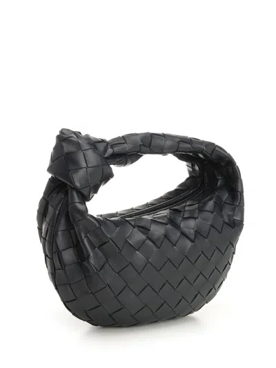Bottega Veneta Women Mini Jodie Leather Handbag With Intrecciato Motif In Black